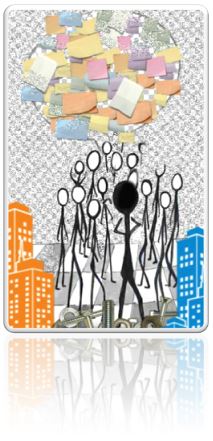 personas hablando en una ciudad