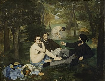 óleo sobre lienzo de Édouard Manet. El almuerzo en la hierba