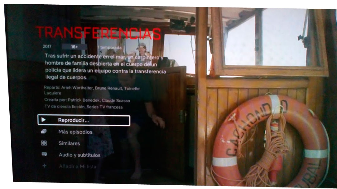 Captura de la pantalla de Netflix. Transferencias