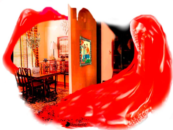 Discusión en el salón comedor de casa de los padres de Saturnino Segundo en forma de lengua roja