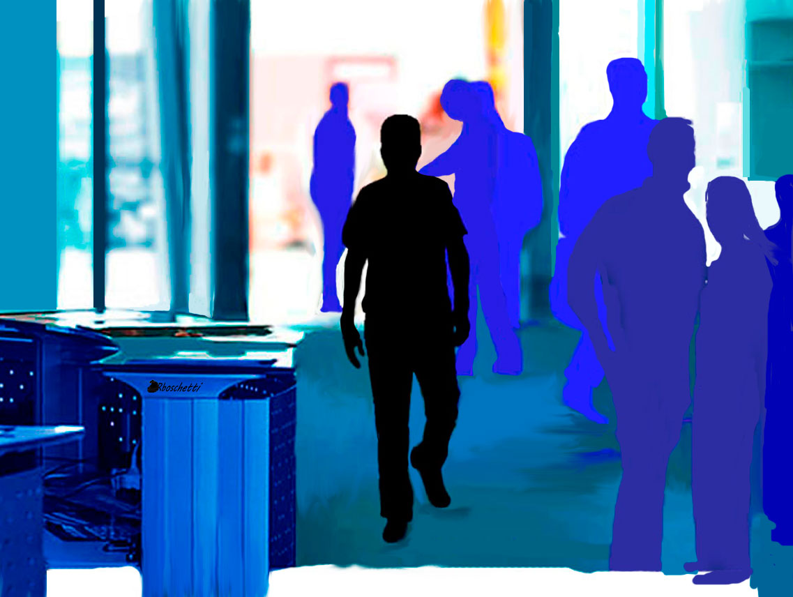 Saturnino Segundo (silueta negra) Entra al gran hall