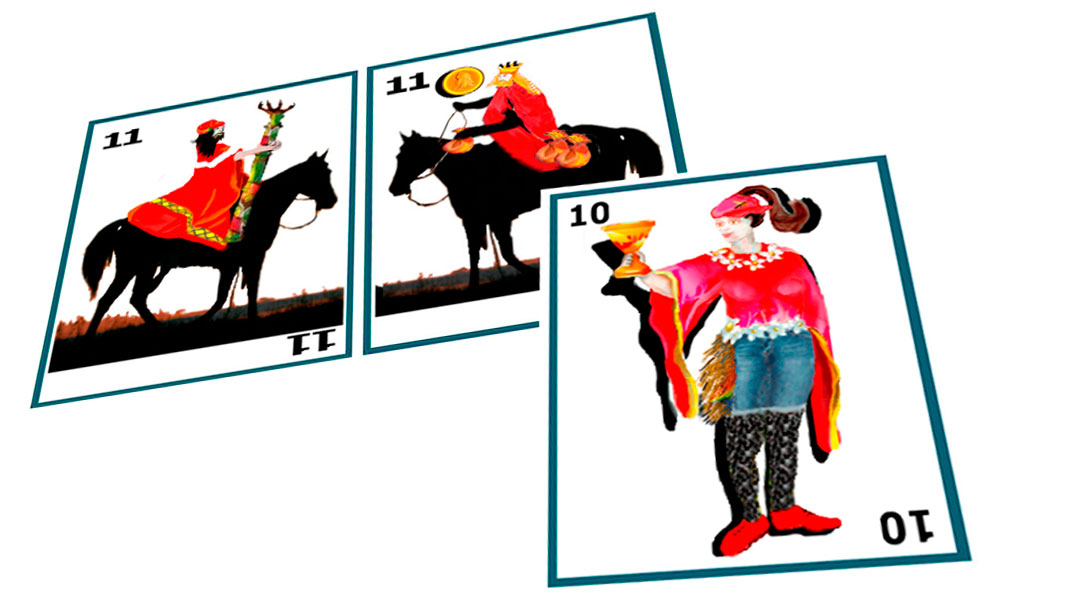 Toca decidir. ¿Hablar con Anier? Barajas españolas: dos caballos enfrentados, sota de copas