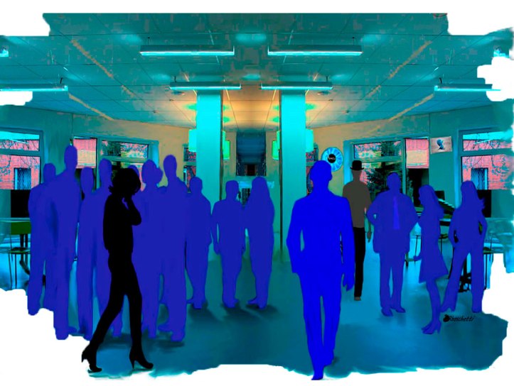 Primera reunión en el salón de reuniones y conferencias del trabajo de Saturnino Segundo