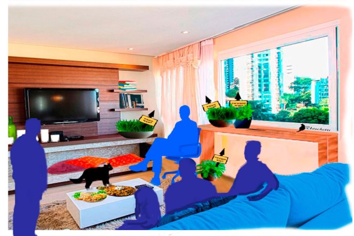 Sustituye la soledad. Reunión social en el piso de Daniel.